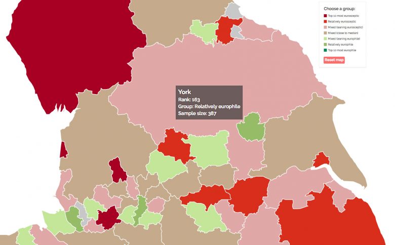 York's mid green colour indicates it is ‘relatively Europhile’