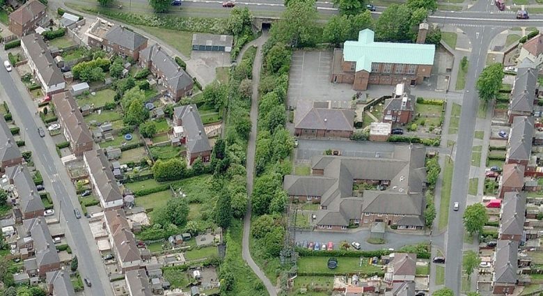 The cycle path between Fifth Avenue and Constantine Avenue, near Melrosegate. Photograph © Bing Maps