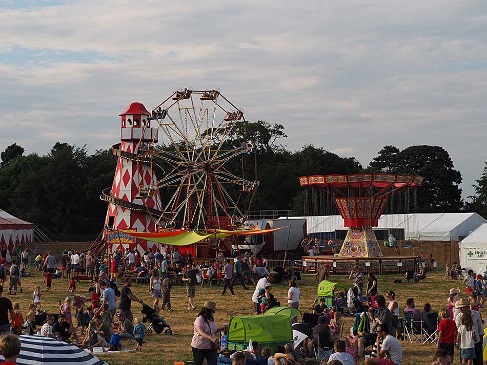 Big wheel, helter-skelter and swings at the Deer Shed Festival