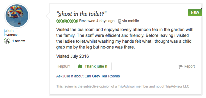The ghostly story is recounted on TripAdvisor