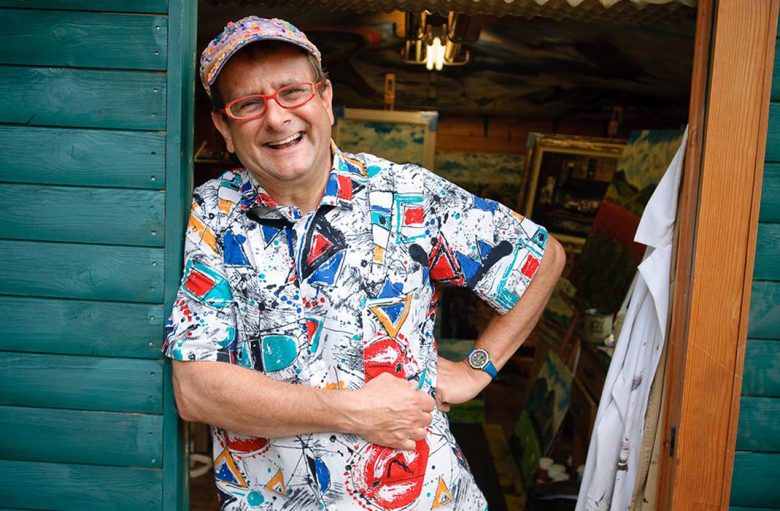 At least if he splashes paint on his shirt, no one will notice. Photograph: Timmy Mallett on Facebook