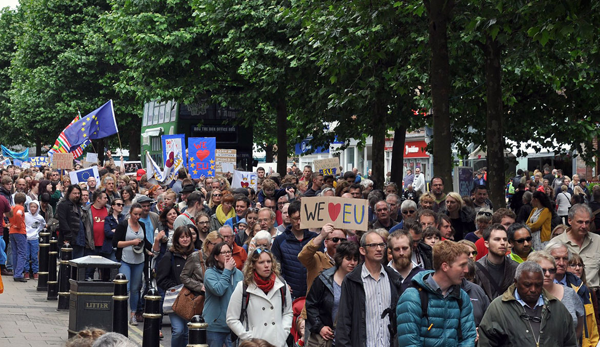 Campaigners march through Parliament Street. Photograph: Jorvik Lass on Twitter