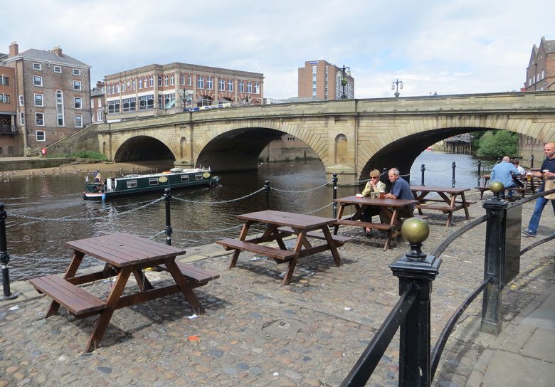 The man was seen falling from the middle arch of Ouse Bridge