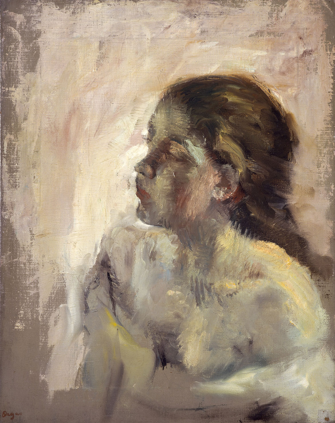A Study of a Girl's Head, by Hilaire Germain Edgar Degas, Scottish National Gallery. Presented by Sir Alexander Maitland in memory of his wife Rosalind, 1960