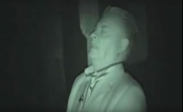 ziDerek Acorah is full-on ghost hunting mode. Photograph: YouTube