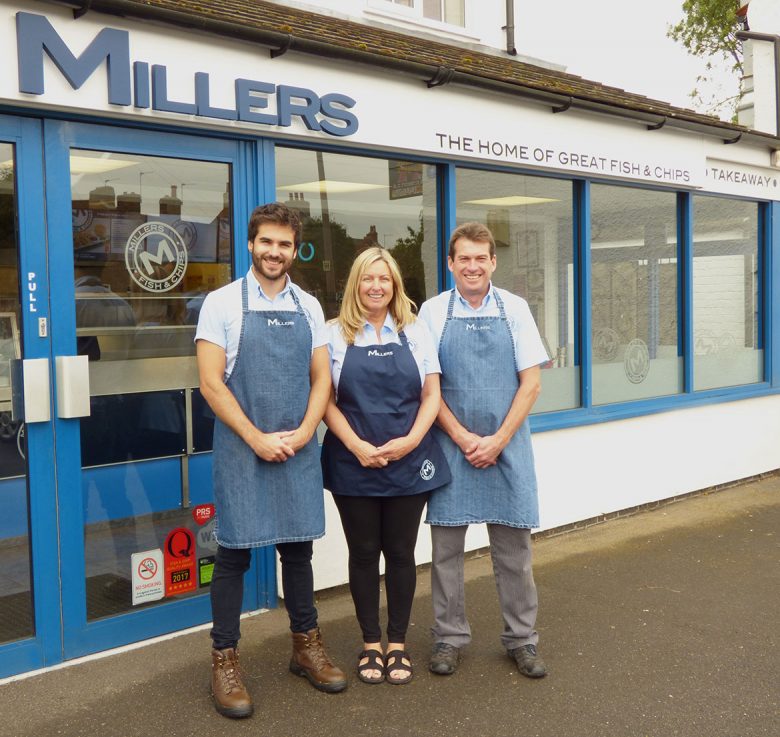 A chip off the old block: (L-R) Nick, Lesley and David Miller