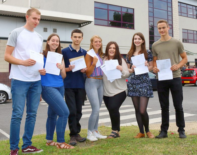 Huntington School students celebrate: Andrew Gladders, 3 A* grades and 2 A grades, Going to train to be a pilot; Miranda King, 3 A* grades and 2 A grades Uni of Dundee; Haris Lloyd 5A Uni of York to study Politics; Holly Blackburn, 1 A*grade and 2 A grades, Gap Year for work experience; Chloe Smallwood A* grade and 2 A grades, Uni of Warwick to study Law; Chloe Hemsley 3 A* grades and 3 A grades Oxford Uni to study English Lit and Language; Mark Holmes 1 A* grade and 2 A grades Bath Uni