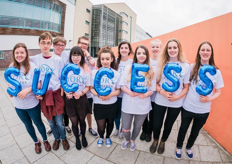 Some of the record-breaking York College students. Photograph: Jim Poyner