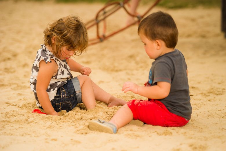 Children play in the sand at the York Maze. Photograph: Jonathan Pow/ jp@jonathanpow.com