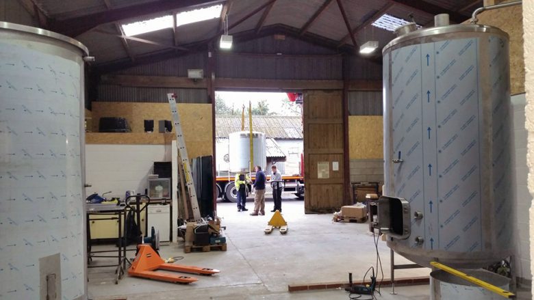 The brewery under construction. Photographs: Ainsty Ales