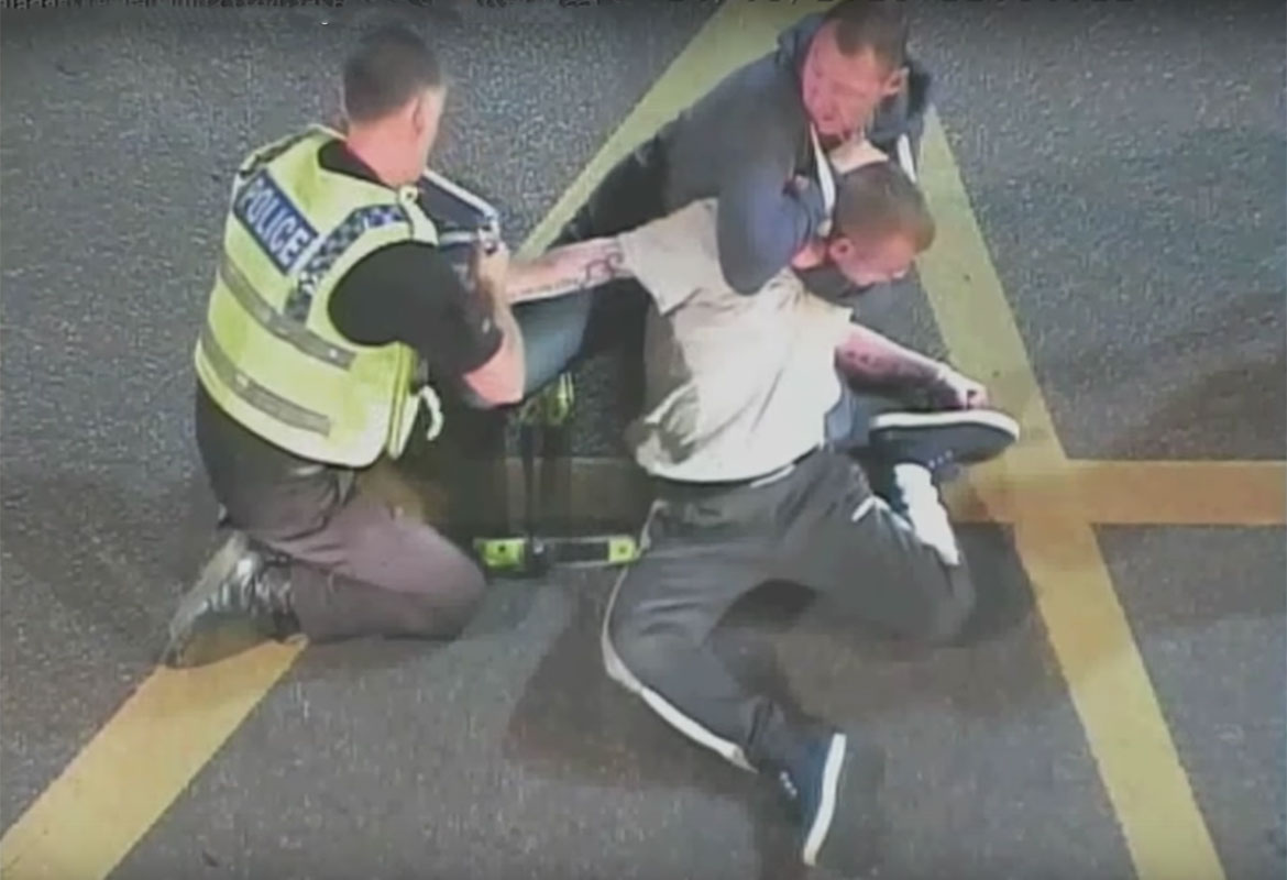 Watch: Dramatic video shows policeman tackling a knifeman in York