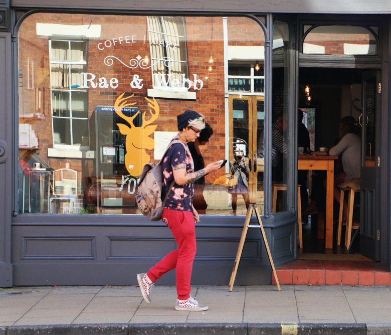 Rae & Webb featuring Heathcliffe the stag in the window
