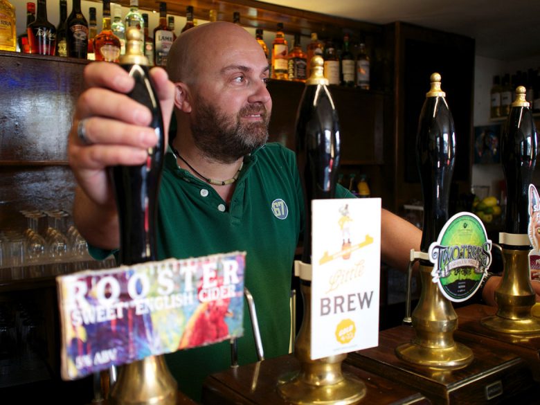 Flashback to when Steve took over at the Woolpack in October 2014. Photograph: Richard McDougall