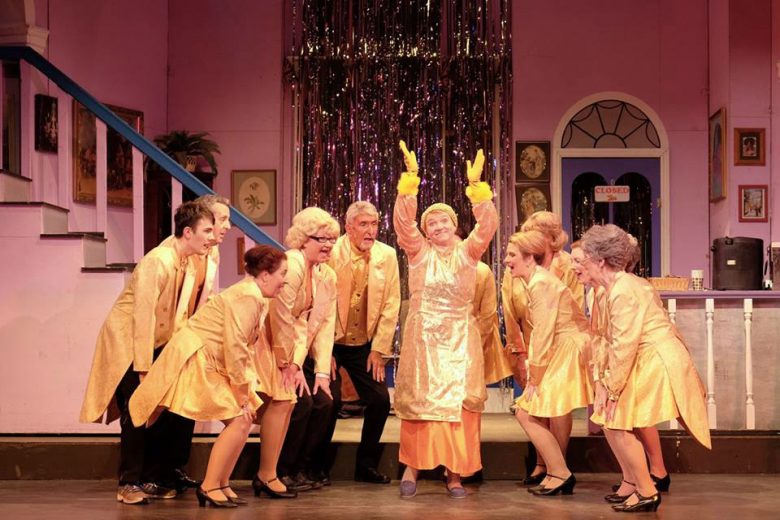 Vim and glam: Mrs Overall (Jessa Liversidge) and the Acorn Antiques gang