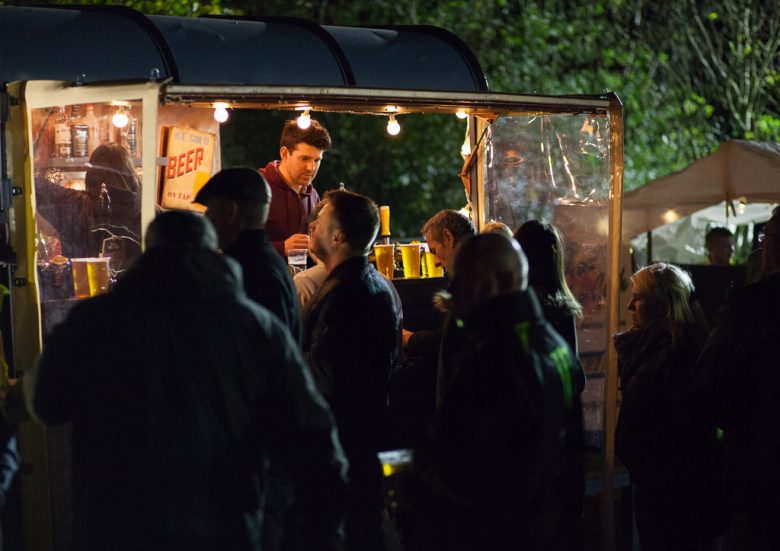 Grub's up at the Dunnington bonfire. Photograph © Chris Sharples / Dunnington Fayre