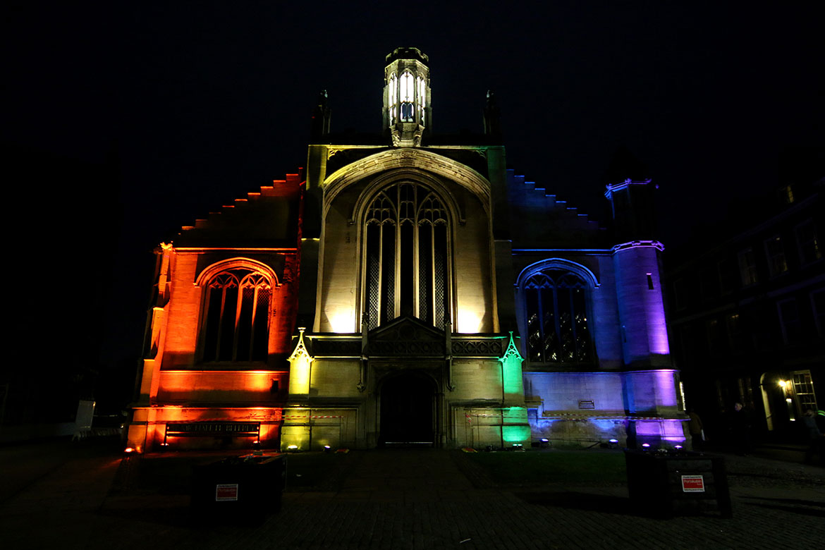 Fabulous facade: St Michael le Belfrey lit up
