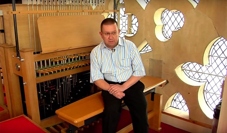John Ridgeway-Wood with the carillon bells