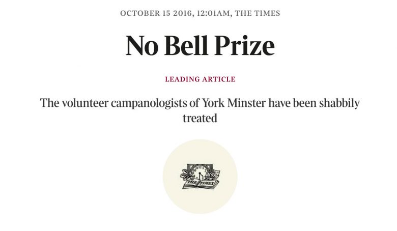 The headline over the leading article in The Times