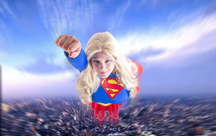 Lolita Love as Supergirl. Photograph: Miss Lolita Love on Facebook / Cryptik Media