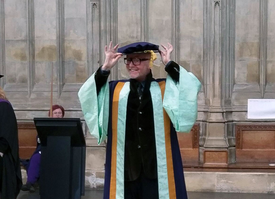 BBC star Chris Evans gets an honorary degree at York Minster – and has a message for students