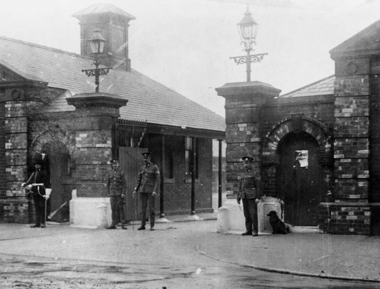 Soldiers at the entrance to the Cavalry Barracks on Fulford Road in around 1910. These barracks were a direct result of Pitt's building programme of 1792. Photograph © Explore York Libraries and Archives