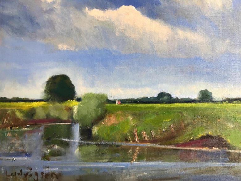 This landscape by Malcolm Ludvisgen is also in the auction