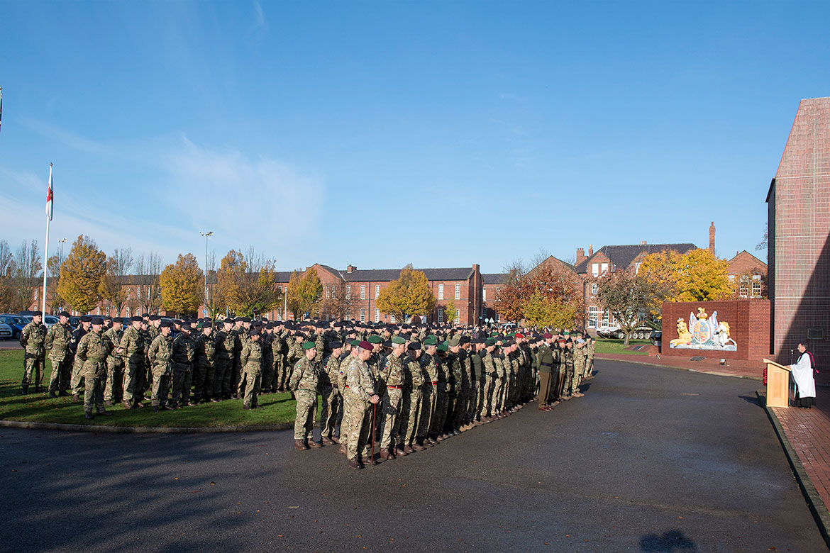 Military personnel and civilians attended the service