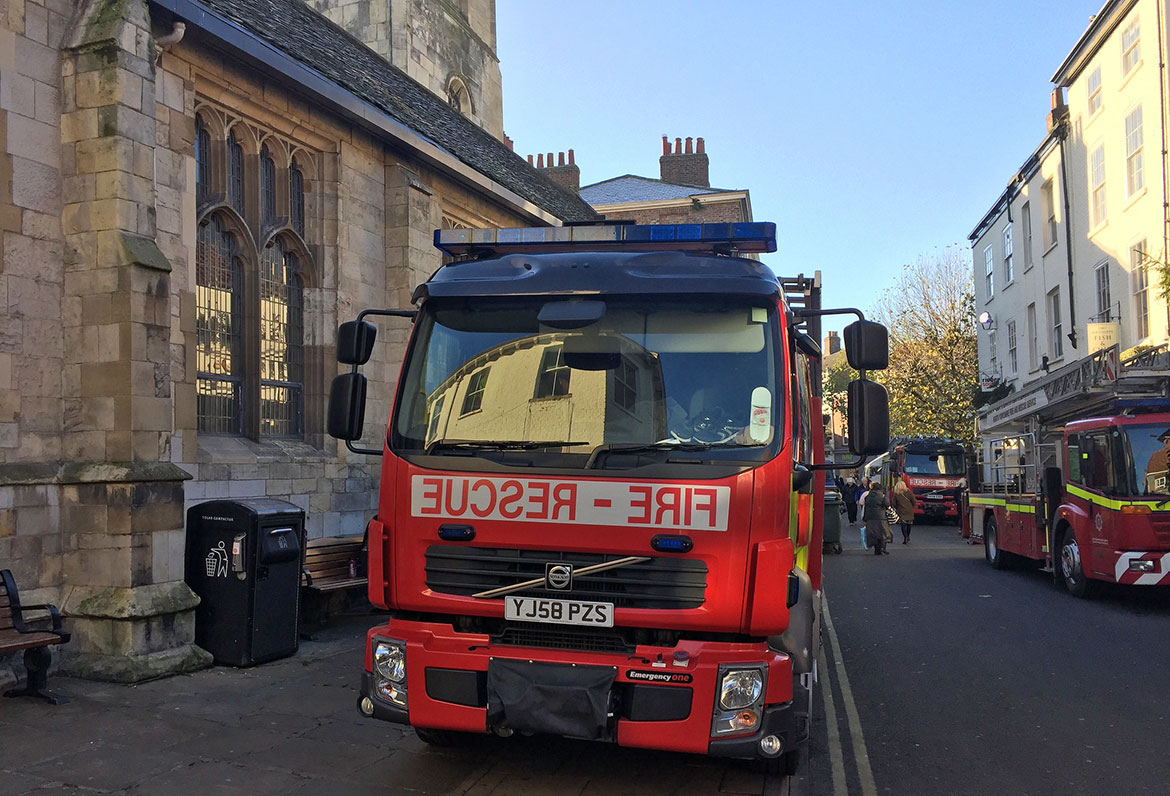Pictures: Fire breaks out in York city centre shop