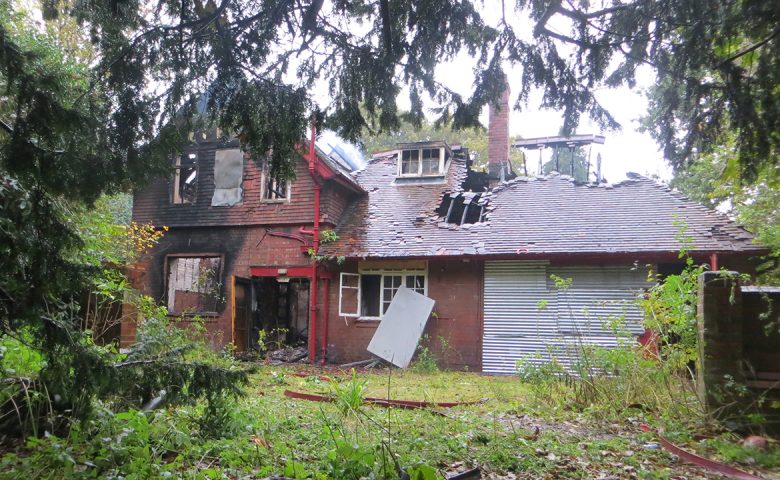 The former park keeper's lodge in West Bank Park the morning after the fire. Photograph: YorkMix