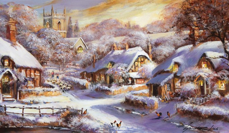 Village Lights in the Cotswolds, Gordon Lees at York Fine Arts