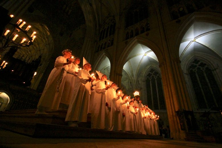The choir from the 2013 Sankta Lucia service. Photograph: York Minster