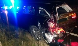 This is the result of a five-vehicle crash on the A64 – but amazingly no one was hurt