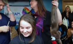 Katie’s cousin Amy kicks off fundraiser with dramatic new hair cut