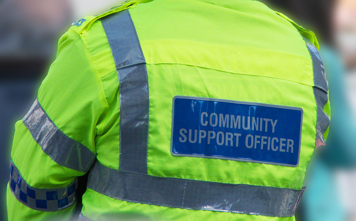 Man arrested after police support officer threatened with knife