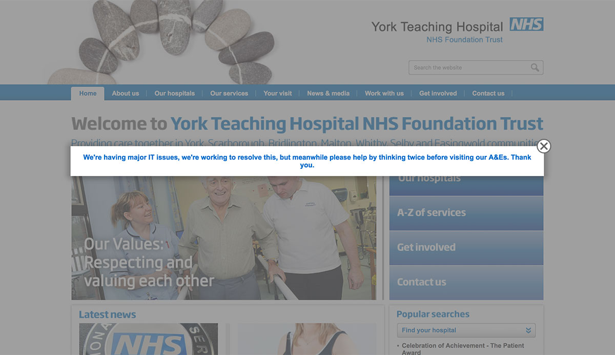 Updated: York Hospital cancels operations after NHS hit by massive cyber attack