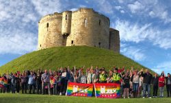 Pix: People hold hands with pride at Clifford’s Tower flash mob event