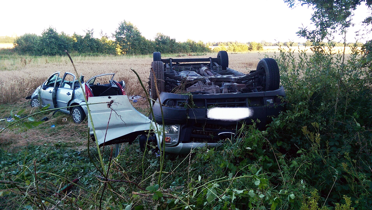Police appeal after crash left two vehicles wrecked and one on its roof