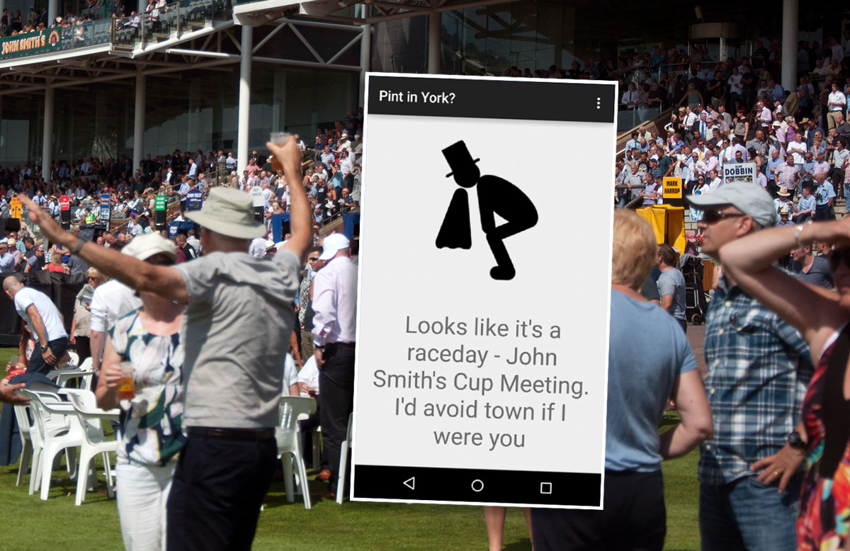 Want to know when to avoid York because the races are on? There’s an app for that!