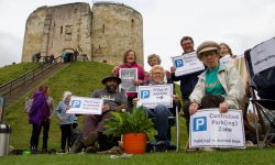 Green transport! York car parking spaces replaced with grass and deckchairs