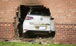 Video and pix: Car crashes into a house in York
