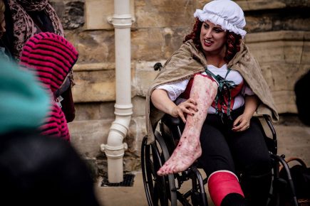 A ghost walk – on one leg! Mad Alice breaks ankle… and carries on tours