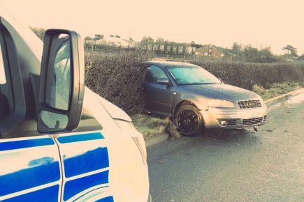 One car ends up in a hedge, another catches fire in York