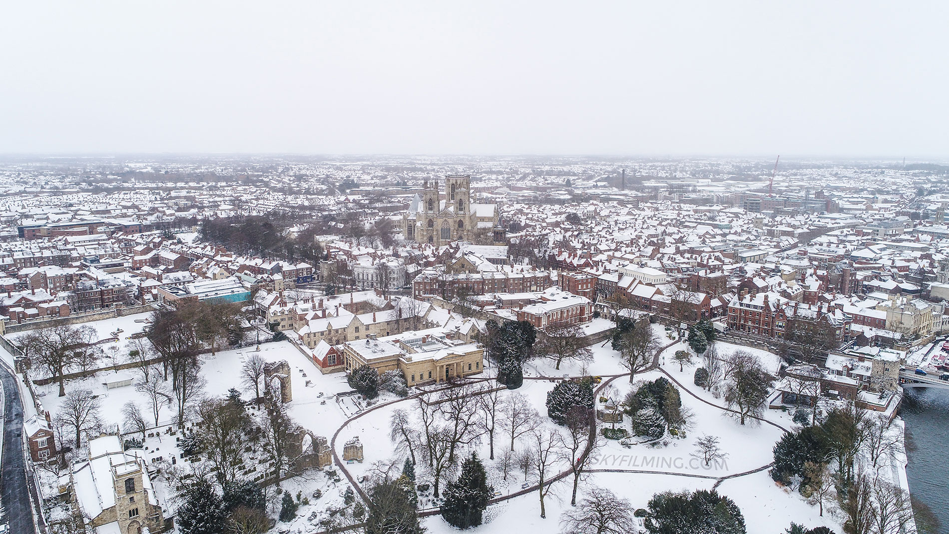 Stunning drone photographs reveal York as a magical winter wonderland