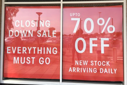 Big closing down sales launched by the shops quitting Monks Cross