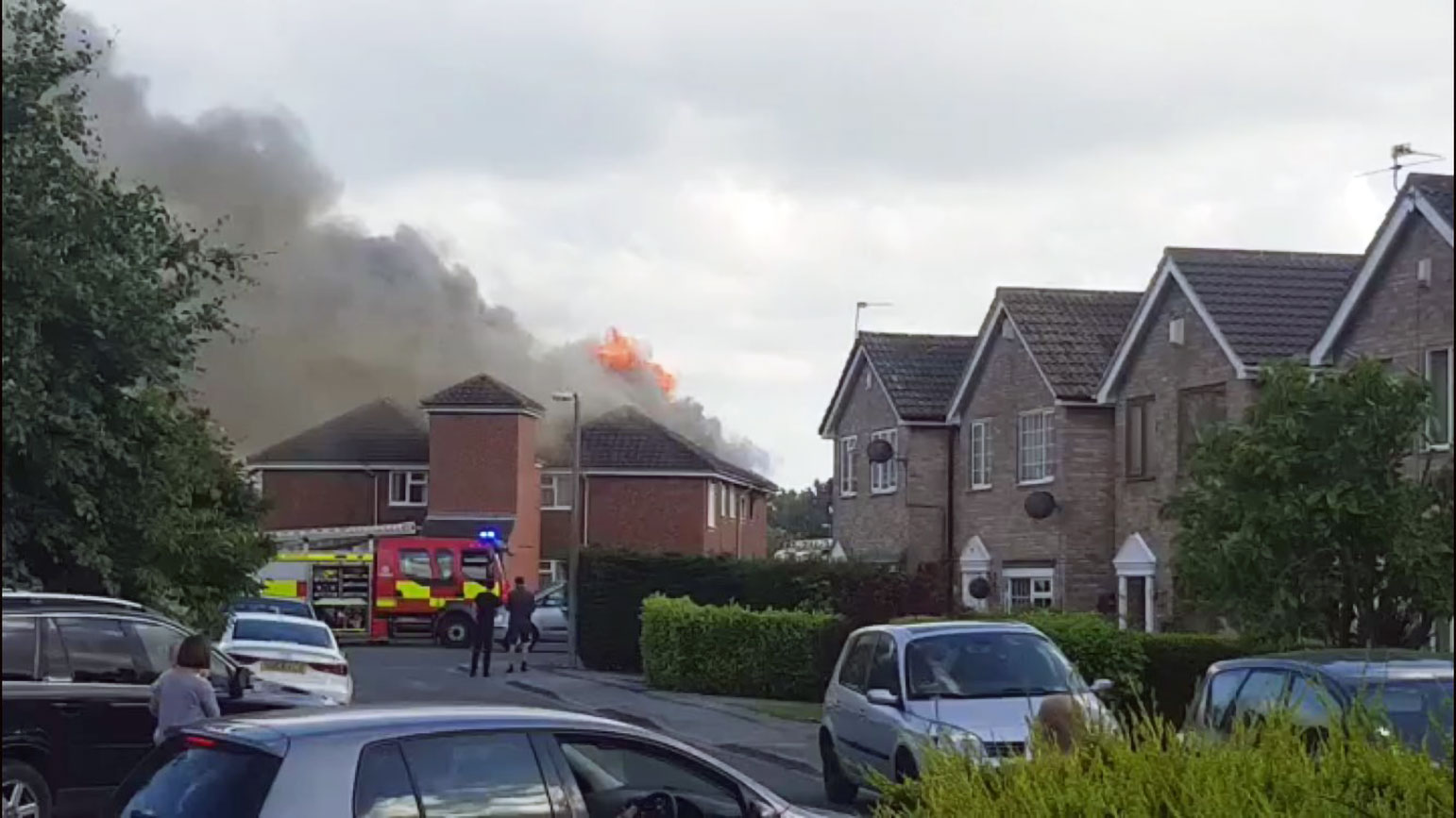 Fire at a flat in Haxby – video