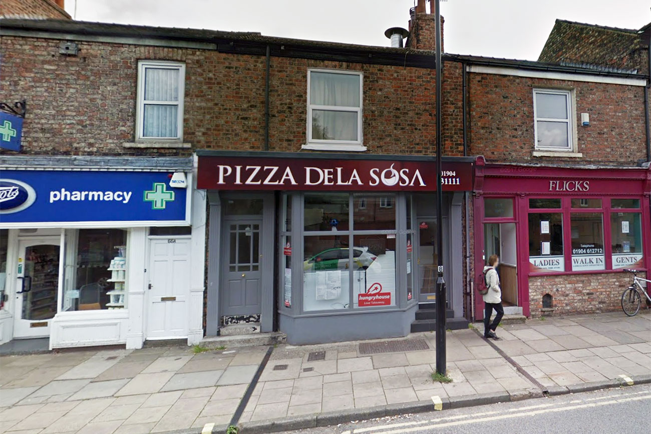 Man needed stitches after being knocked to the floor outside takeaway