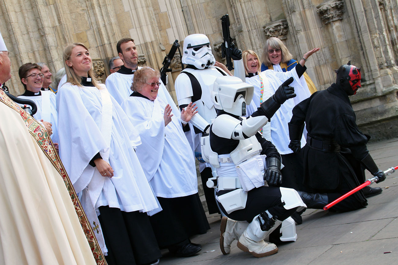 Darth Vader storms York Minster photocall