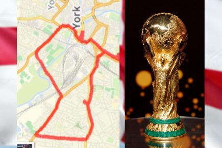 Footie fan accidentally runs World Cup shaped route round York and declares ‘It’s coming home!’