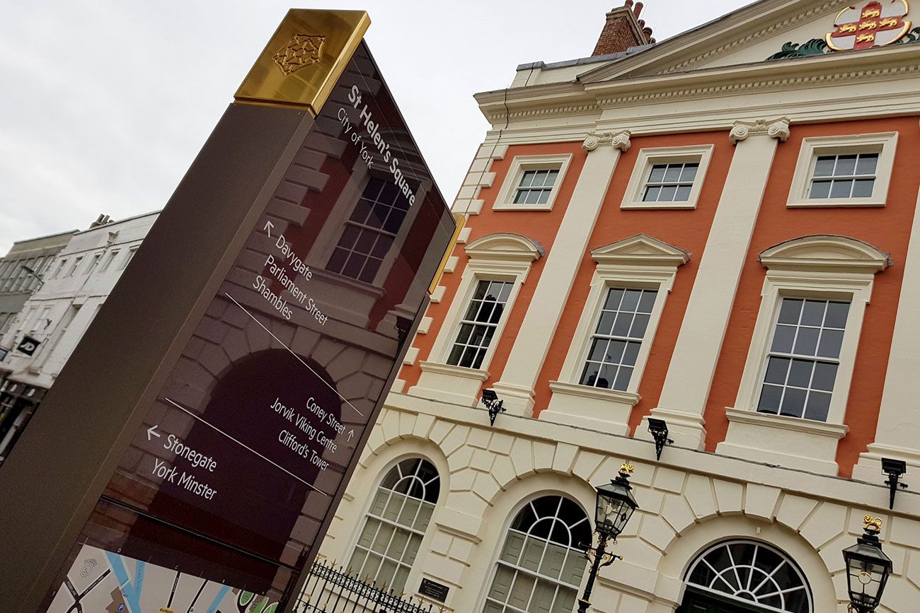 Modern signpost arrives in York city centre – what do you think?