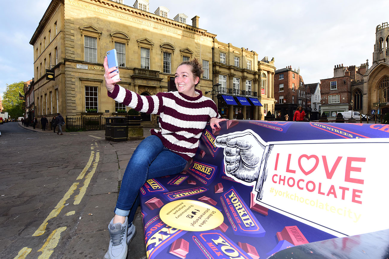 Sit on a Yorkie! City benches transformed into chocolate bars
